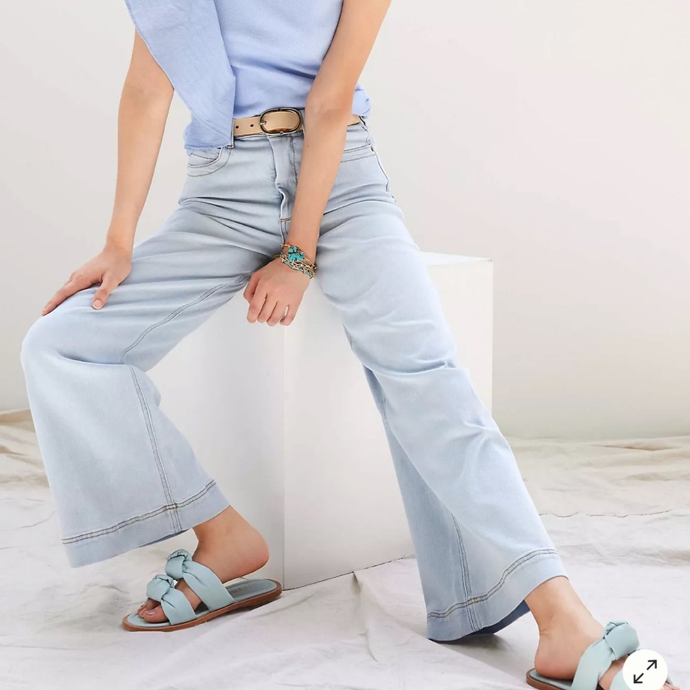 Anthropologie Maeve Jada High-rise Wide-leg Jean Denim Light